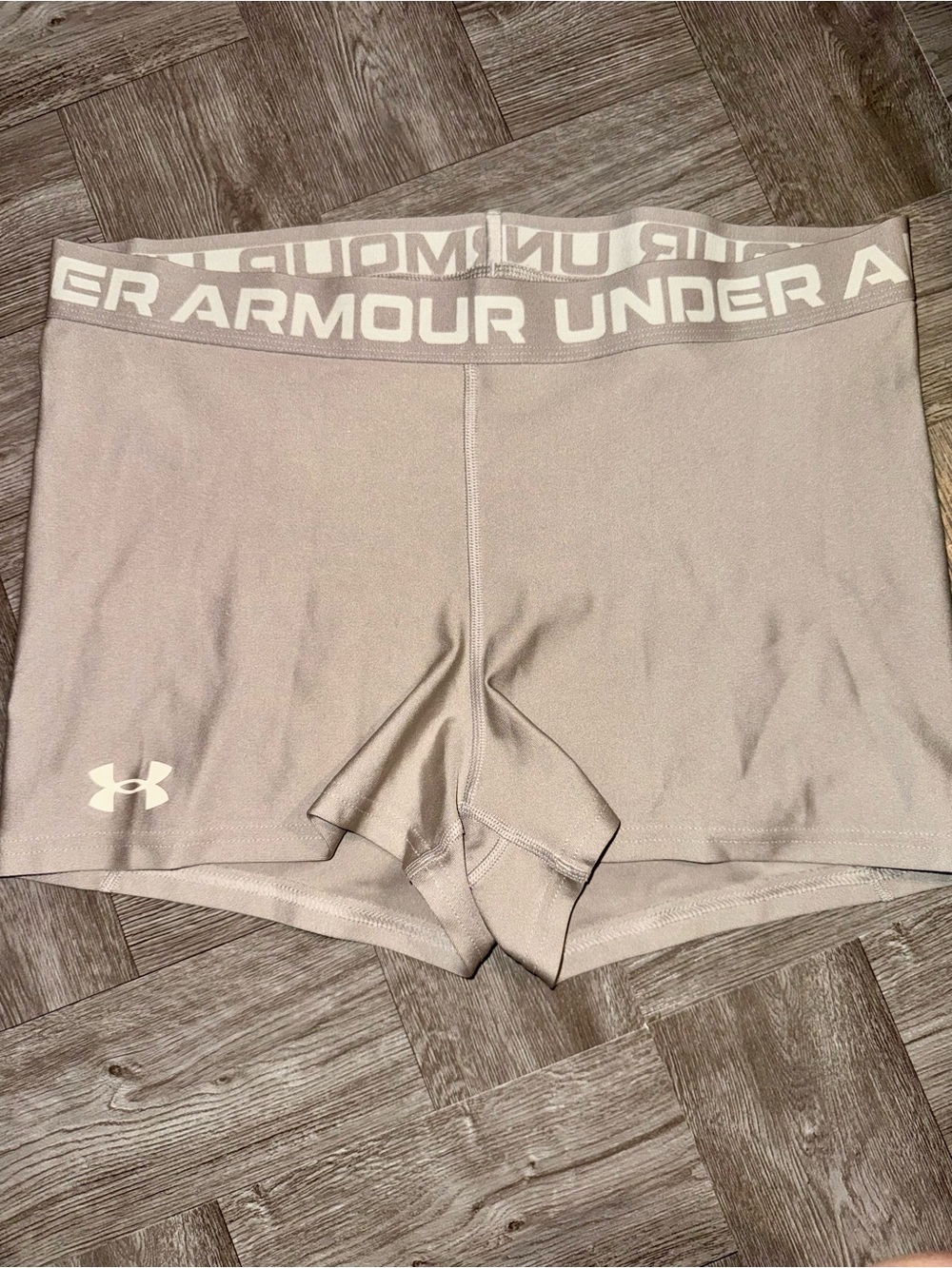 Under Armour Women's Light Taupe Performance Bike Shorts